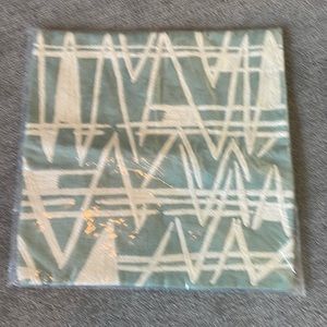 2 cream and soft aqua green pillow covers fro West Elm - new in packaging